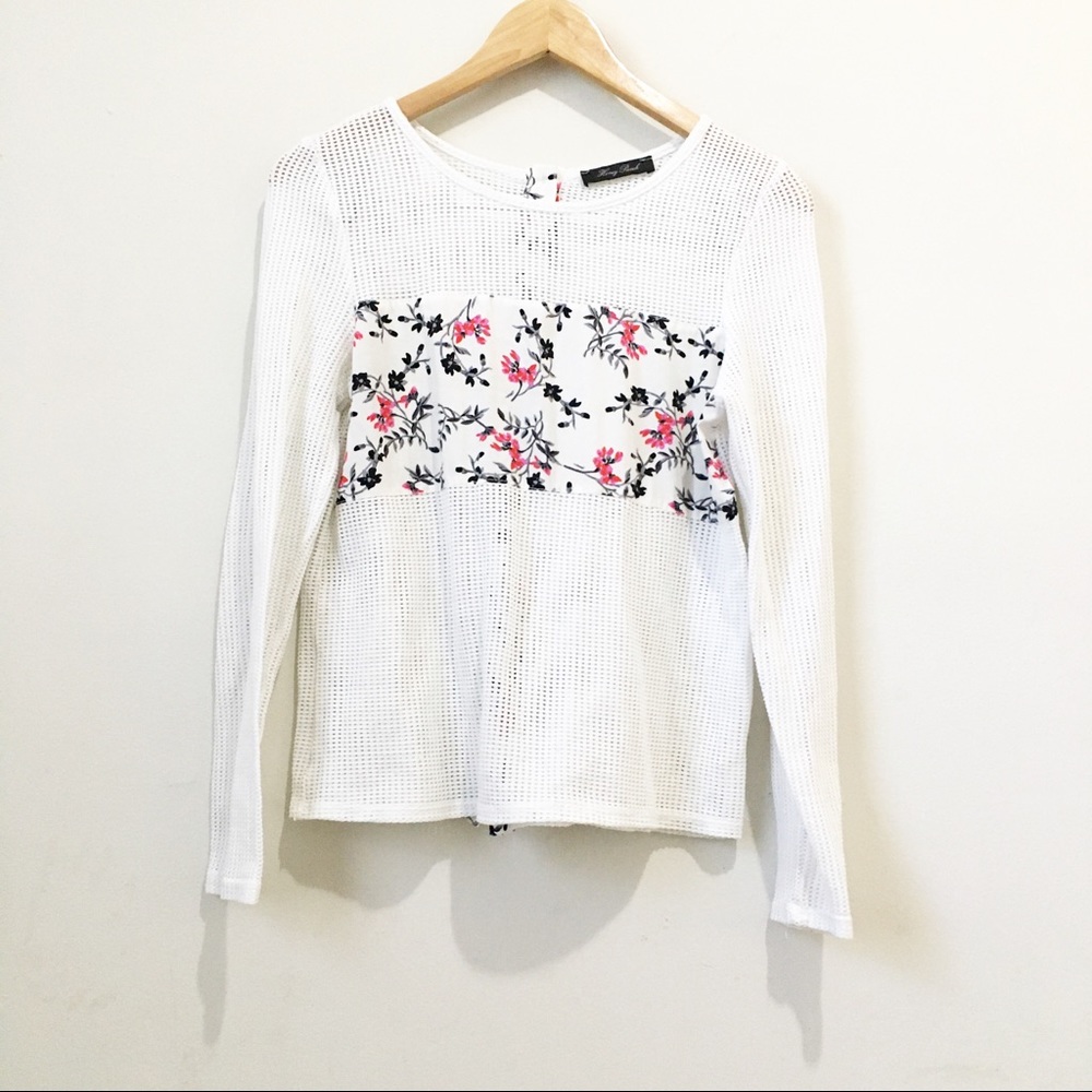 Honey punch multicolored waffle knit floral top - Picture 2 of 5